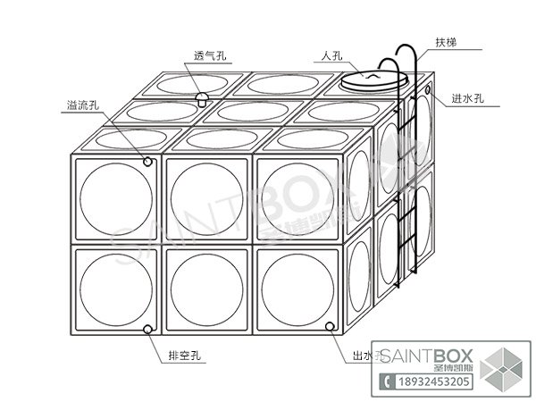 18吨不锈钢消防水箱